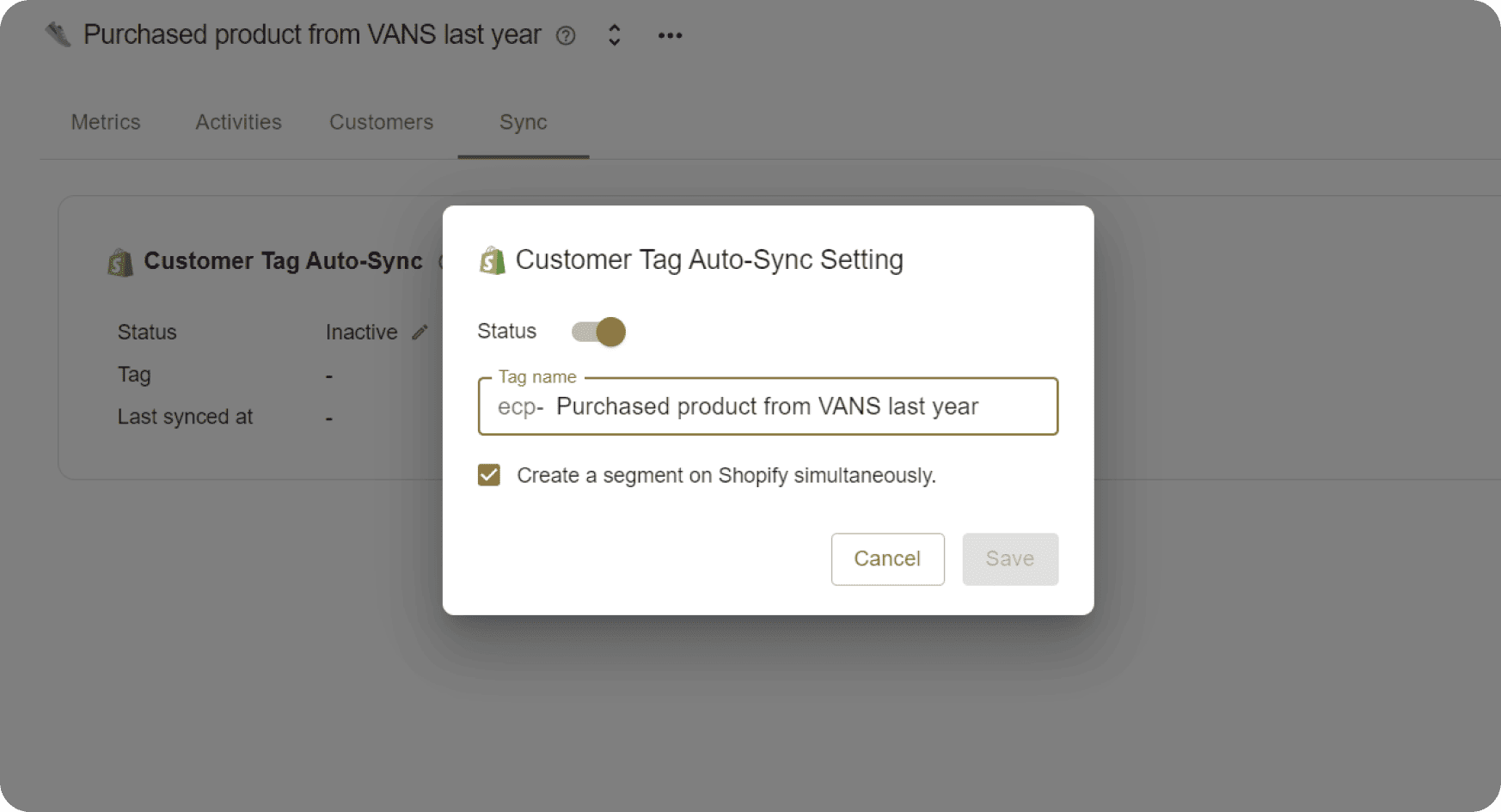 ECpower auto-sync segments