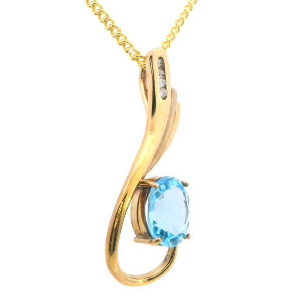 Topaz and Diamond Pendant