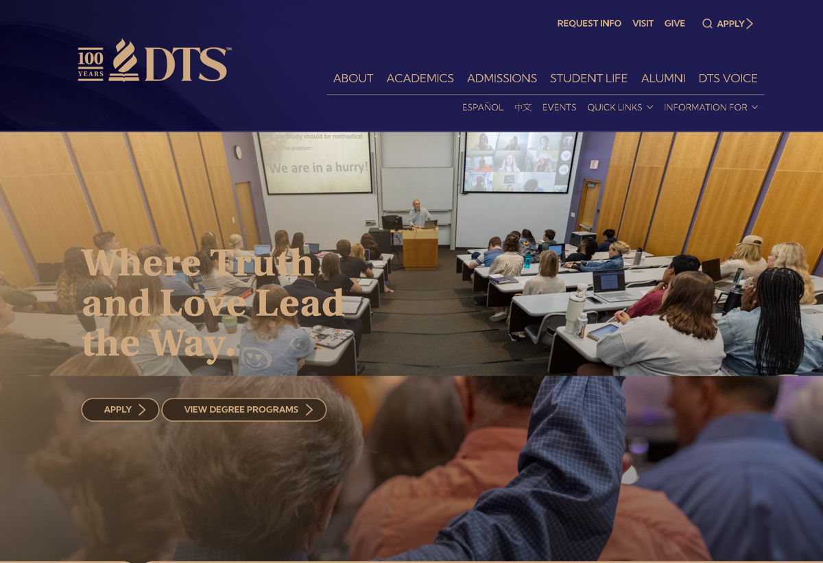 Screenshot of Dallas Theological Seminary, from the blue websites collection.