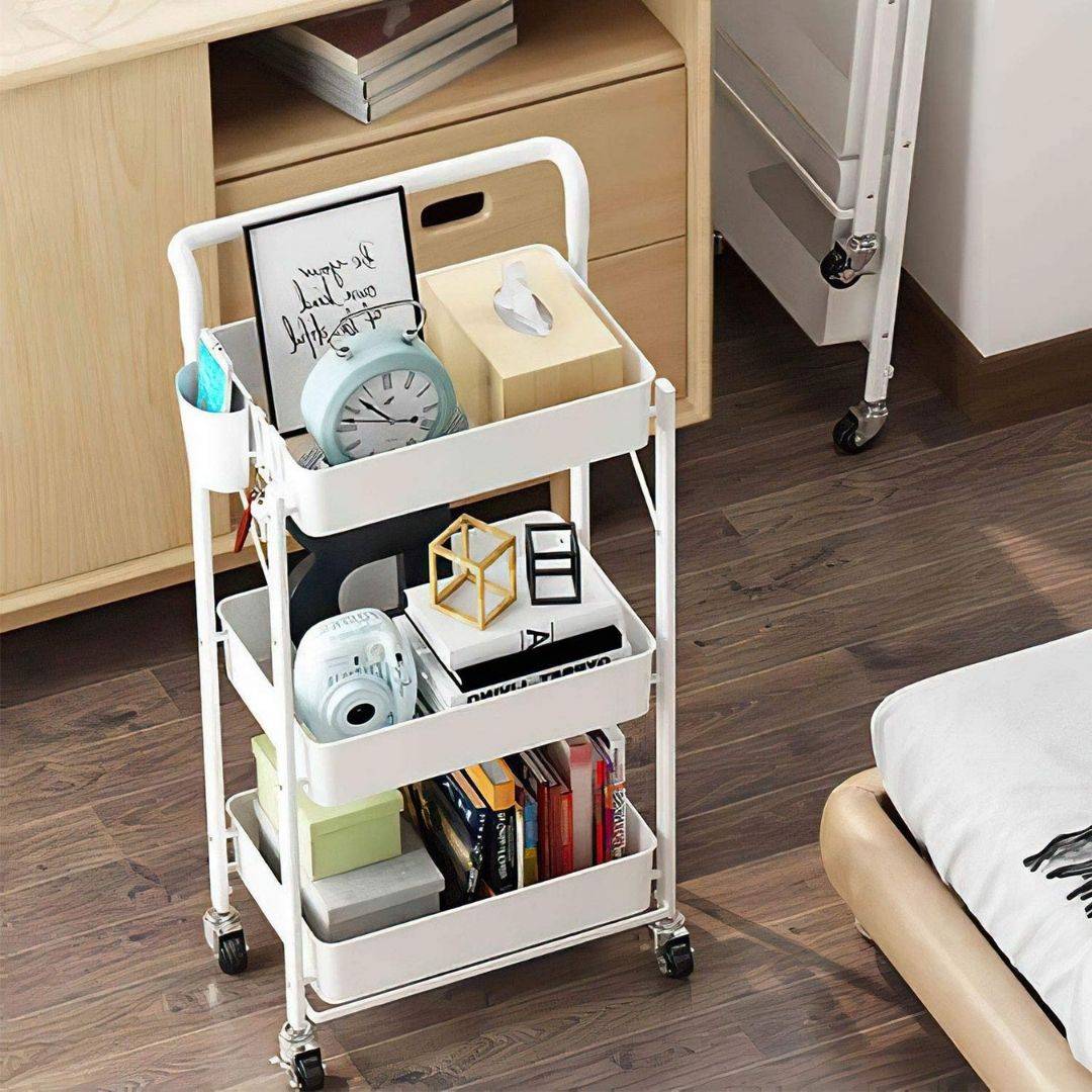 3 tier rack, bedroom shelf ideas, bedroom cart