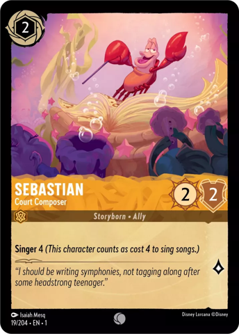 Sebastian card from Disney's Lorcana: The First Chapter.