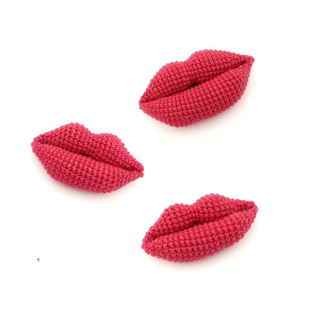 Lippen, 3 maten, haakpatroon, Amigurumi