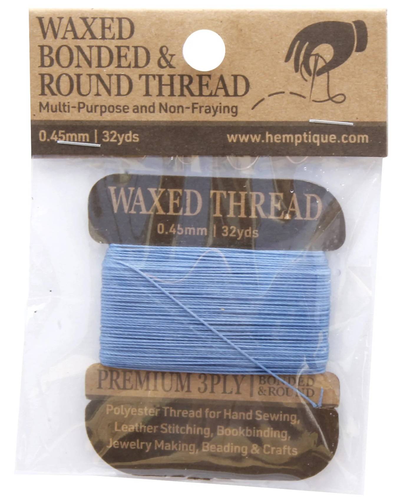 Waxed bonded & round thread card