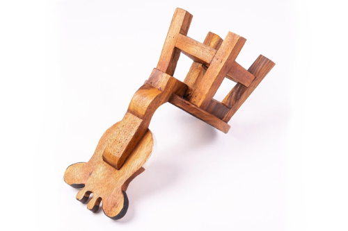 Children’s wooden chair Giraffe themed with solid backrest - Image 4