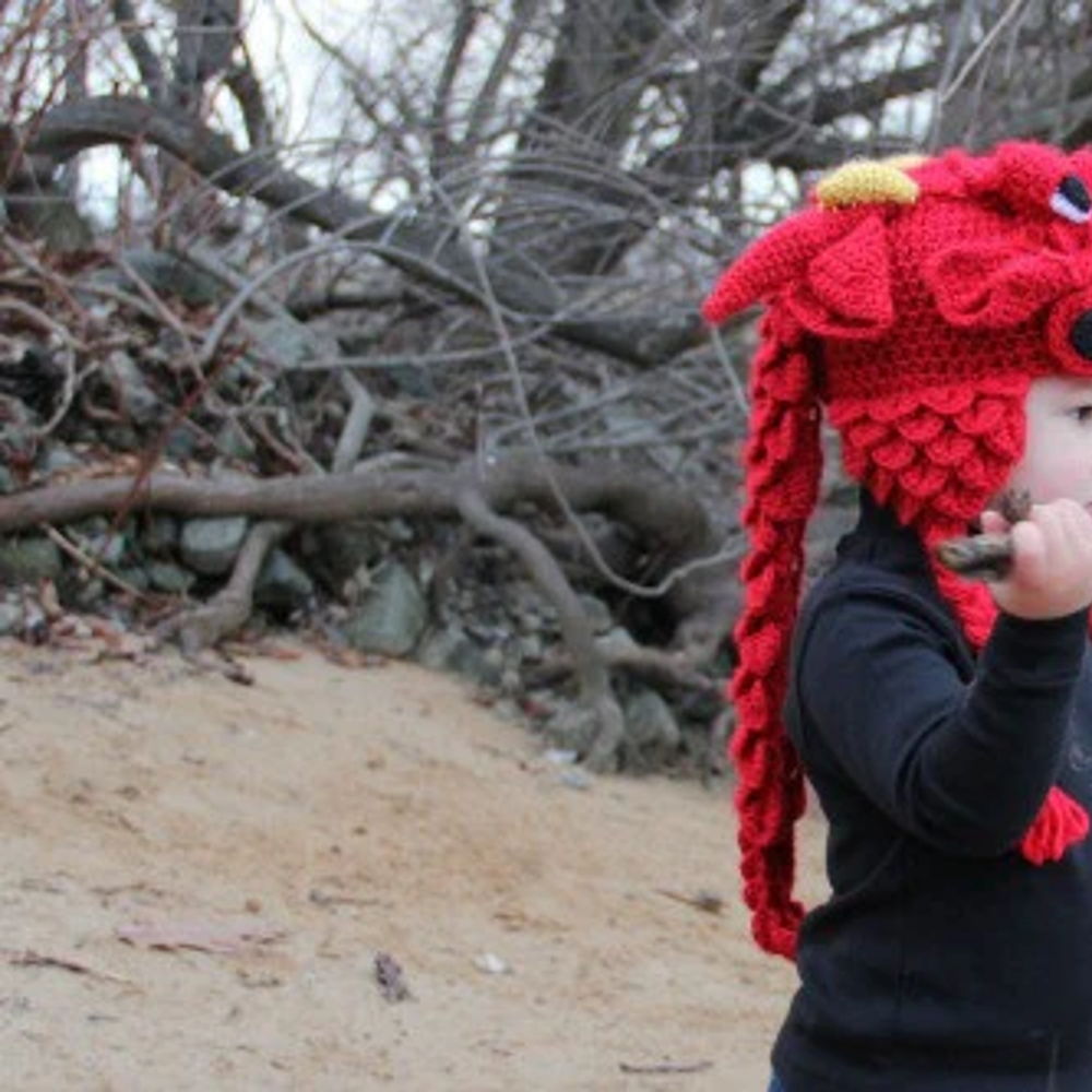 Crocodile Stitch Dragon Hat (Baby & Toddler Sizes)
