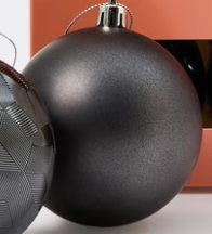 Charcoal Black Shatterproof 80mm Bauble