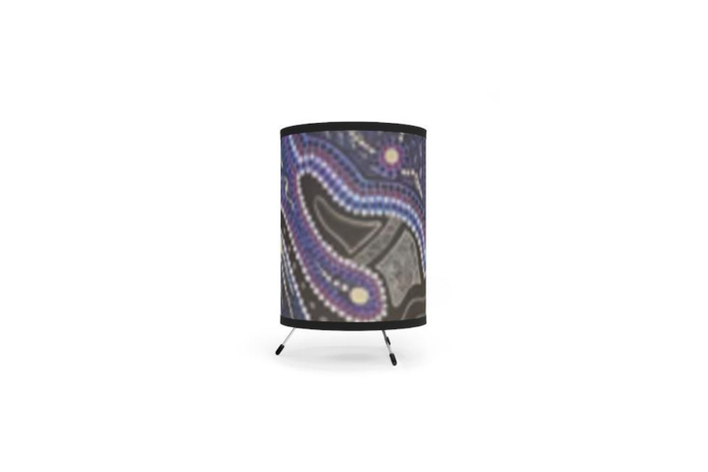 Artistic Printed Shade Tripod Lamp, Modern Home Decor beatifuly purple look with Art design - Image 5