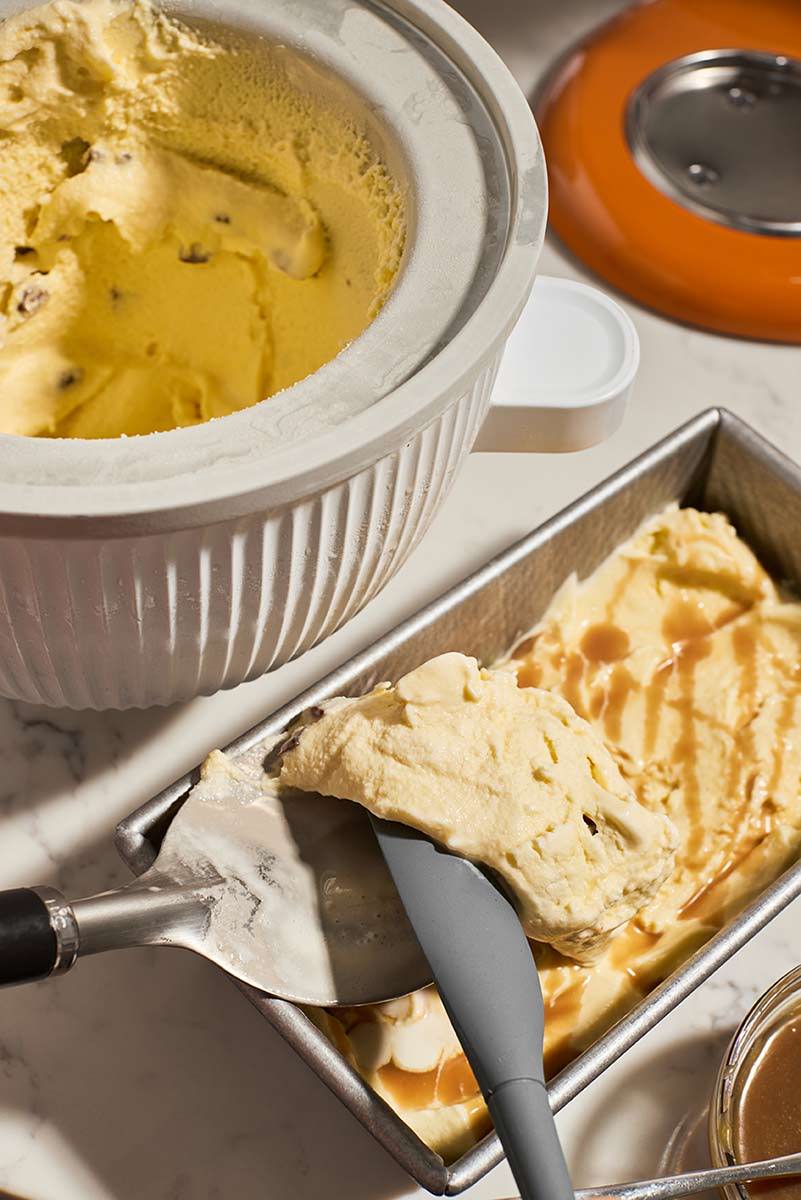 Lavender Ice Cream with Honey Caramel and Dates Recipe | Minimax