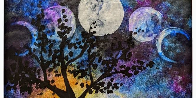 Moon Phase Galaxy - Painting Class promotional image