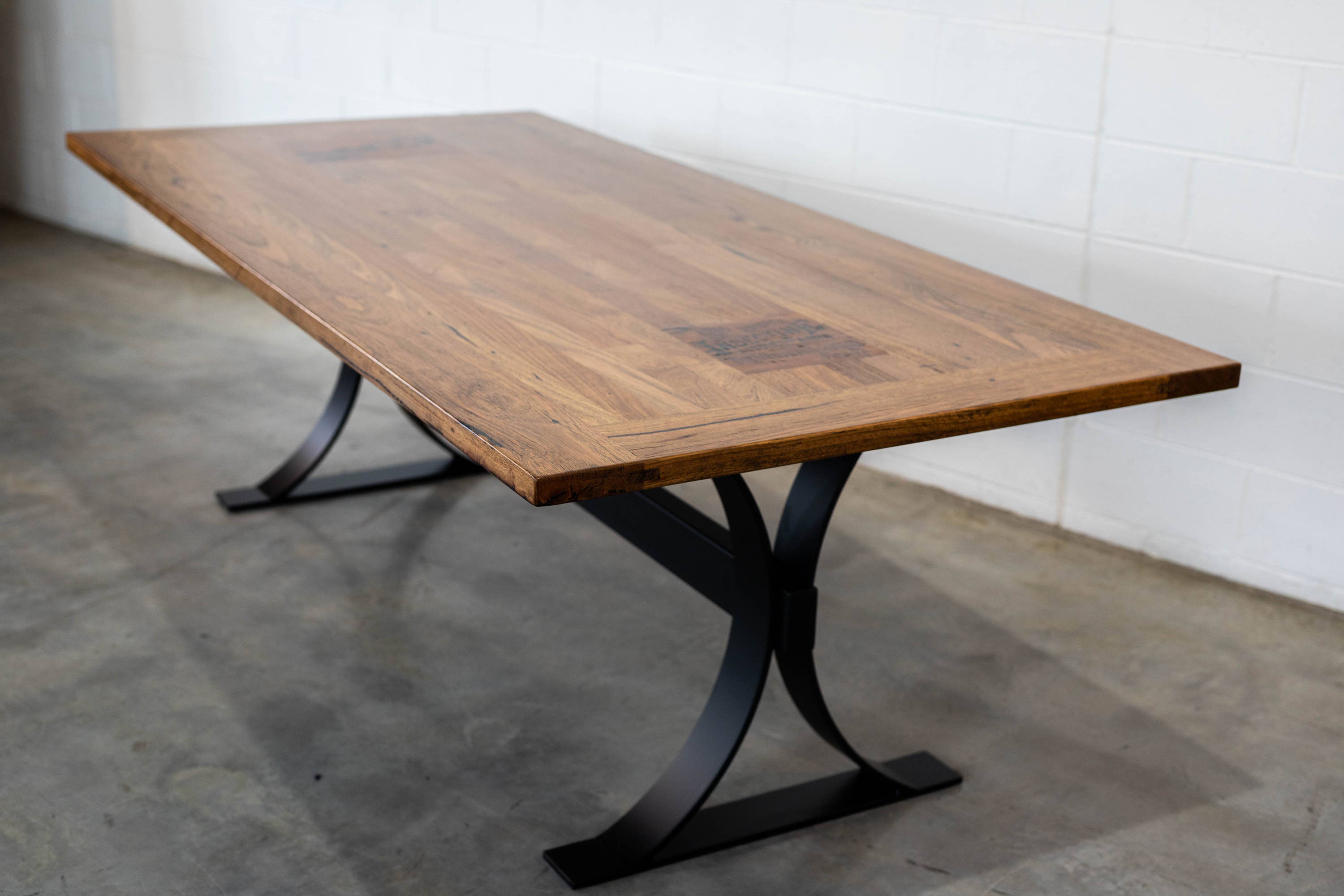 Hall Table Scatter Top with Black Steel Box Ends