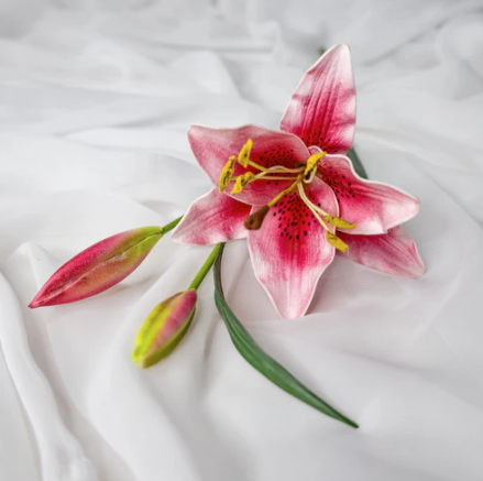 Dark Pink Asiatic Lily Small - Realistic Artificial Flowers - Image 2