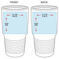 Custom Logo Tumblers 30 oz Laser Engraved Business Logo Sizing