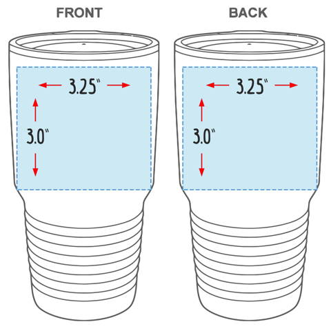 Custom Logo Tumblers 30 oz Laser Engraved Business Logo Sizing