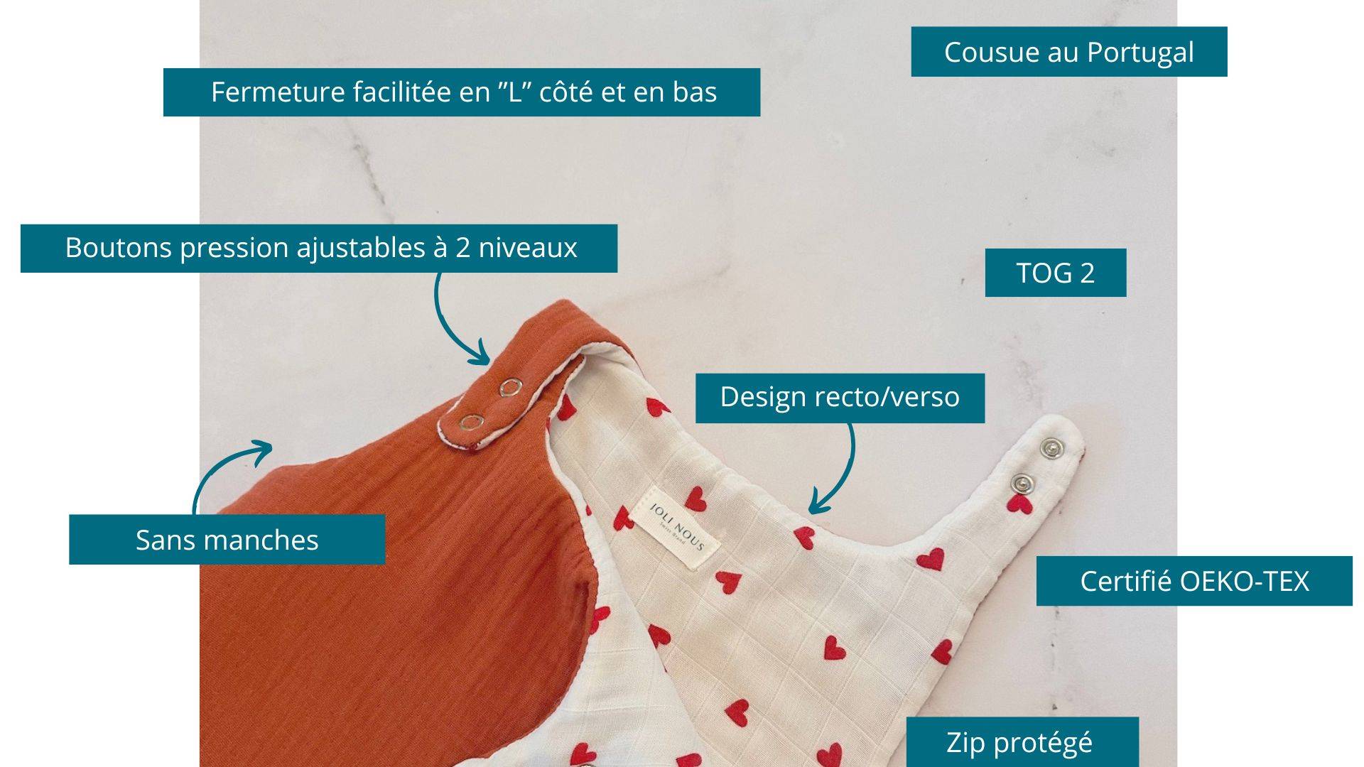 gigoteuse joli nous ajustable et réversible suisse portugal bébé nouveau-né qualité excellence premium fabriqué portugal 