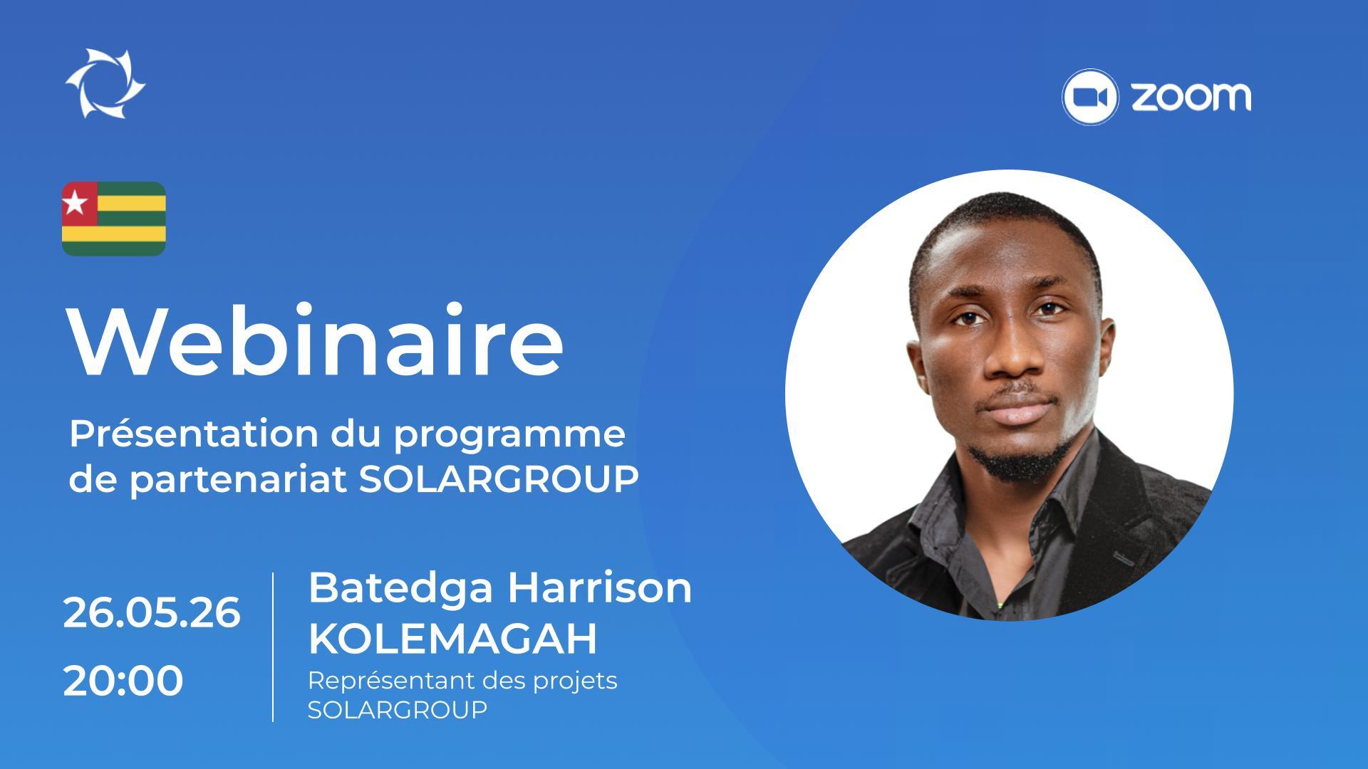 Togo. Présentation du programme de partenariat SOLARGROUP