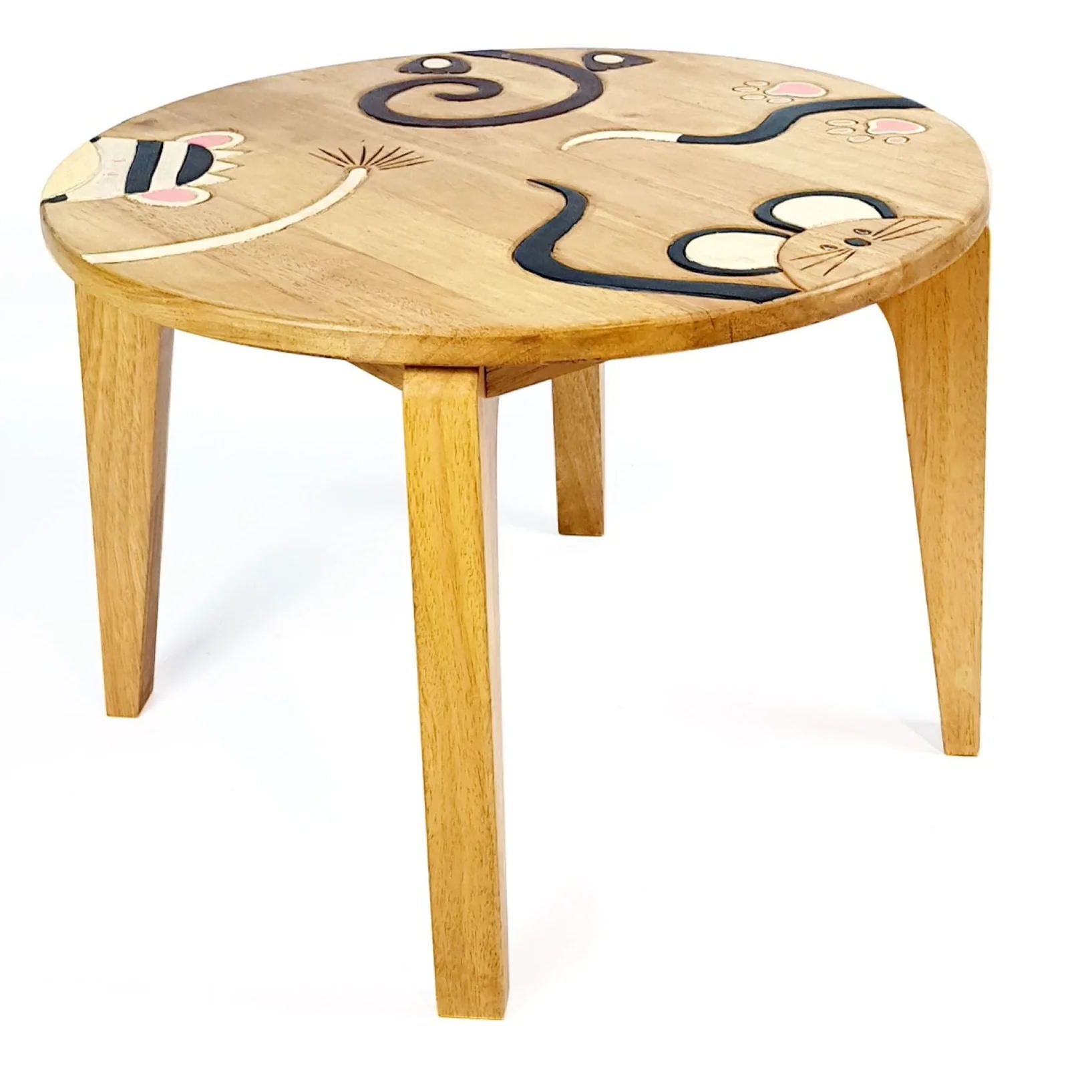 Hand Carved Children's Table Wooden Animals Theme - Image 6