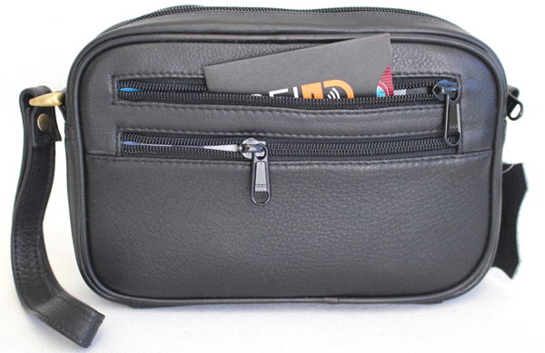 Black Full Grain Leather Men's Clutch Bag Style 51012 - Image 3