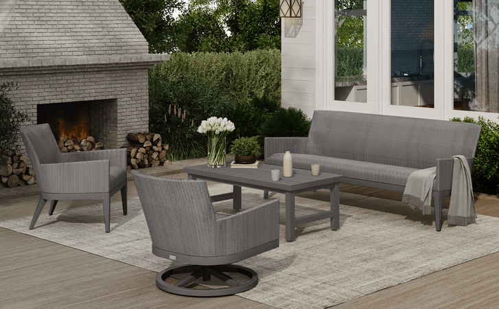 Patio Renaissance Vieques Outdoor Seating Aluminum and Wicker Patio Furniture