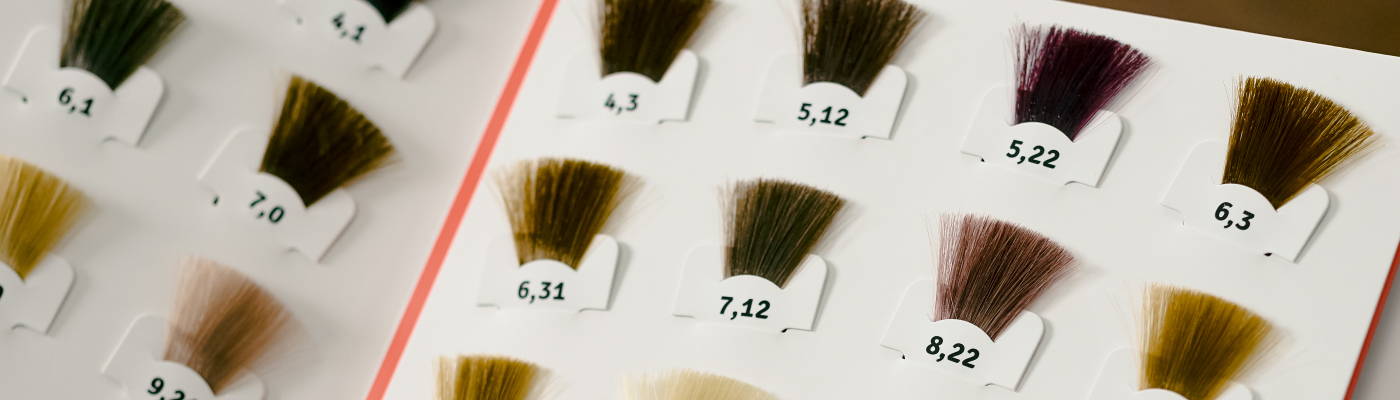 Assorment of Davines hair color samples