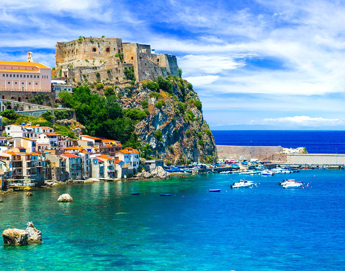 The Calabrian coastline in southern Italy, where the bergamot lemon known as the sour mystery fruit grows