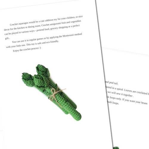 ASPERGES haakpatroon PDF - Montessori Toys Babyvoeding haakpatroon Pretend Food gehaakte groenten Speelvoedsel voor kinderen Asperges