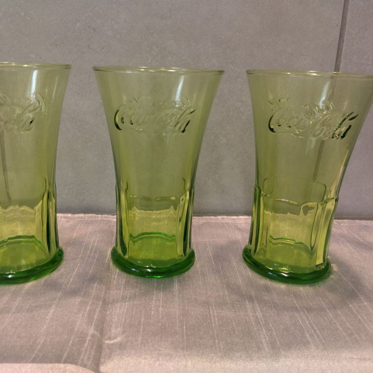 2007 McDonald's Coca Cola Glas Form 1904 3x Gelb