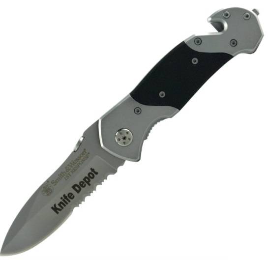 a folding pocket knife made from high-quality stainless steel comes with a seat belt cutter, and window punch, liner lock, pocket clip
