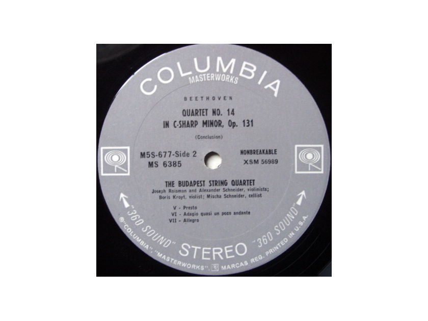 Columbia 2-EYE / BUDAPEST QT, - Beethoven String Quartet No14, MINT!