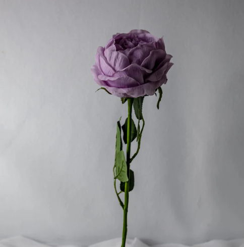 Vintage Lilac Real Touch Open Bud Roses- Realistic Artificial Flowers - Image 4