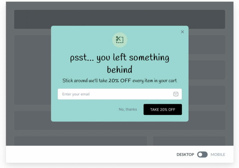 exit. intent popup