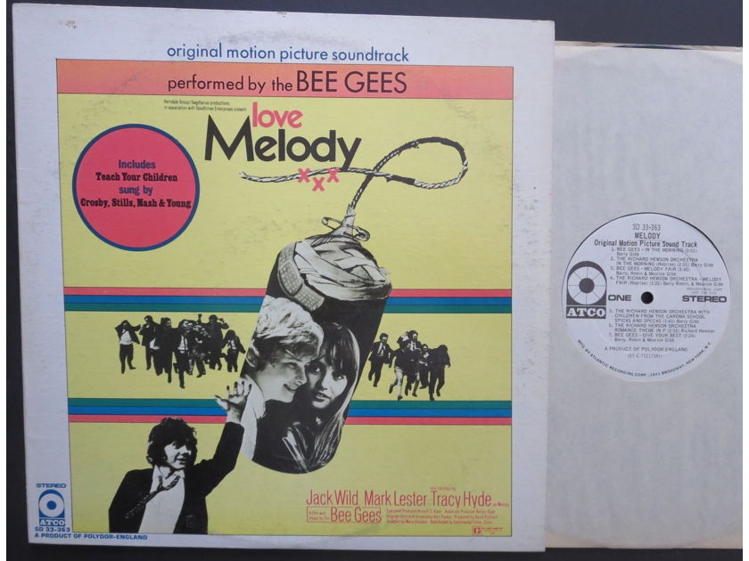 MELODY ost Bee Gees / Crosby Stills Nash & Young WHITE LABEL PROMO STEREO USA LP
