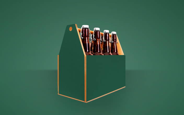 Green crate with beer bottles (preview)