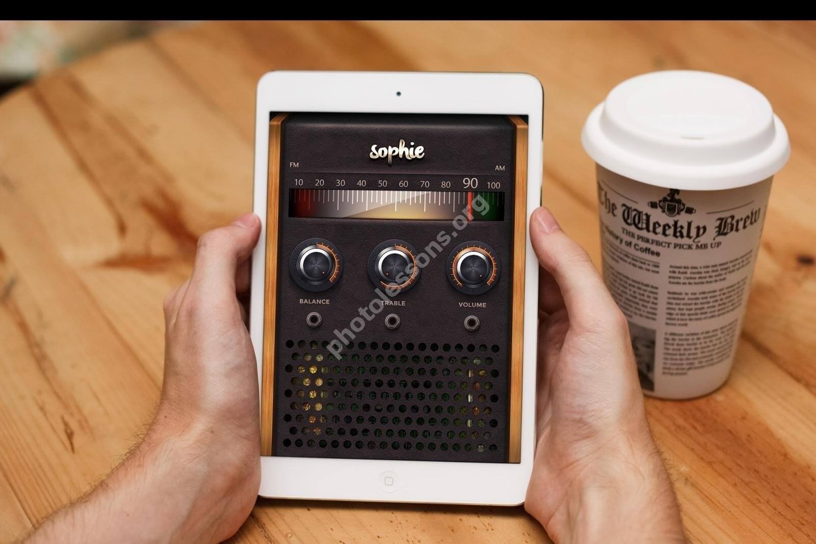 Радио для iPad в Фотошоп - скачать исходник в .PSD формате