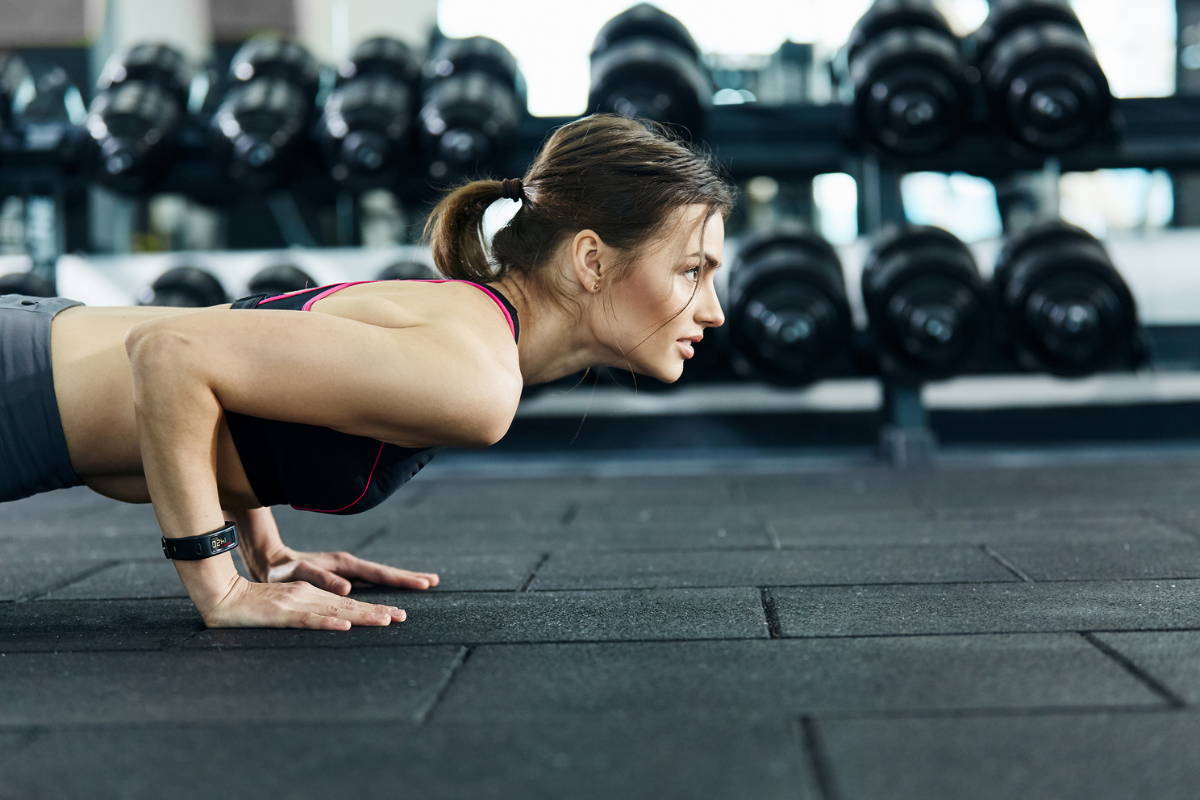 athlete training on gym flooring at home
