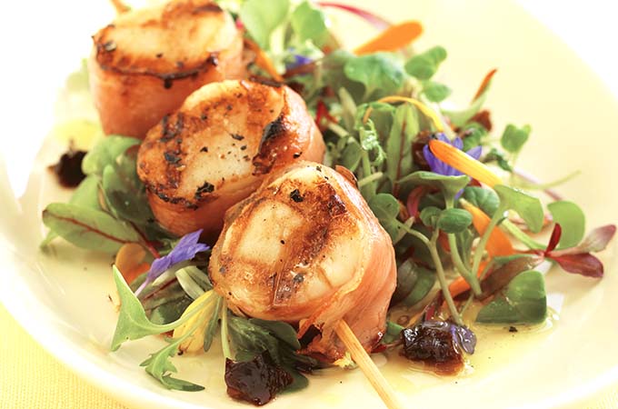 Scallop and Pancetta Skewers