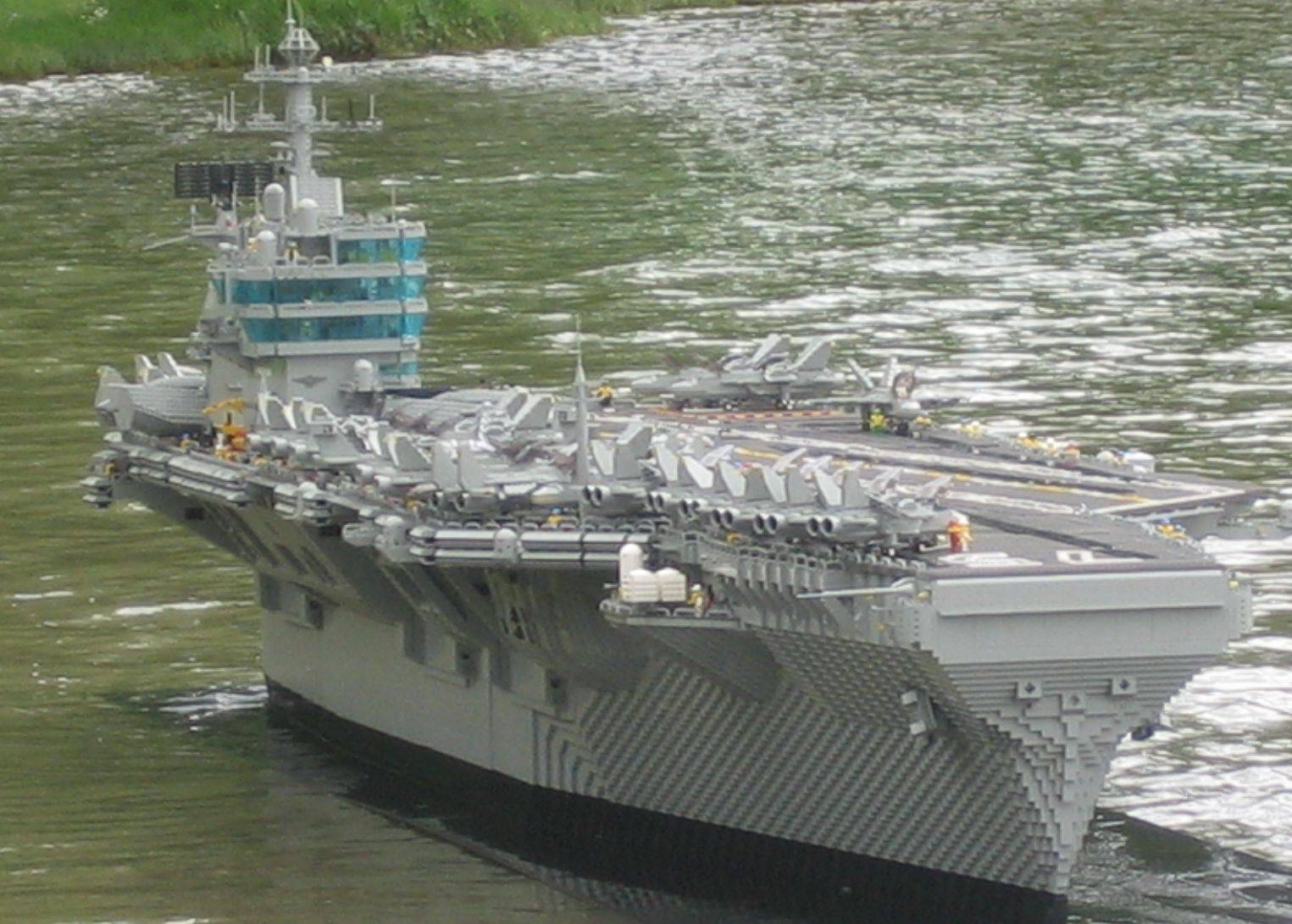 Aircraft carrier lego model in minifig size by Harry S. Truman