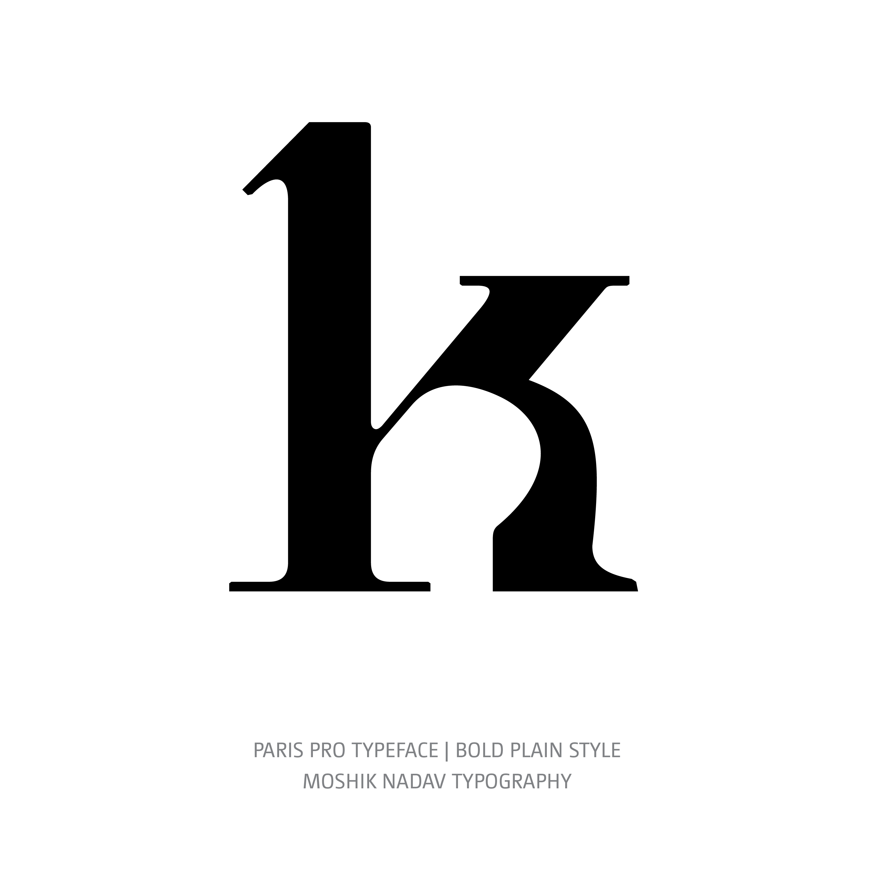 Paris Pro Typeface Bold Plain k