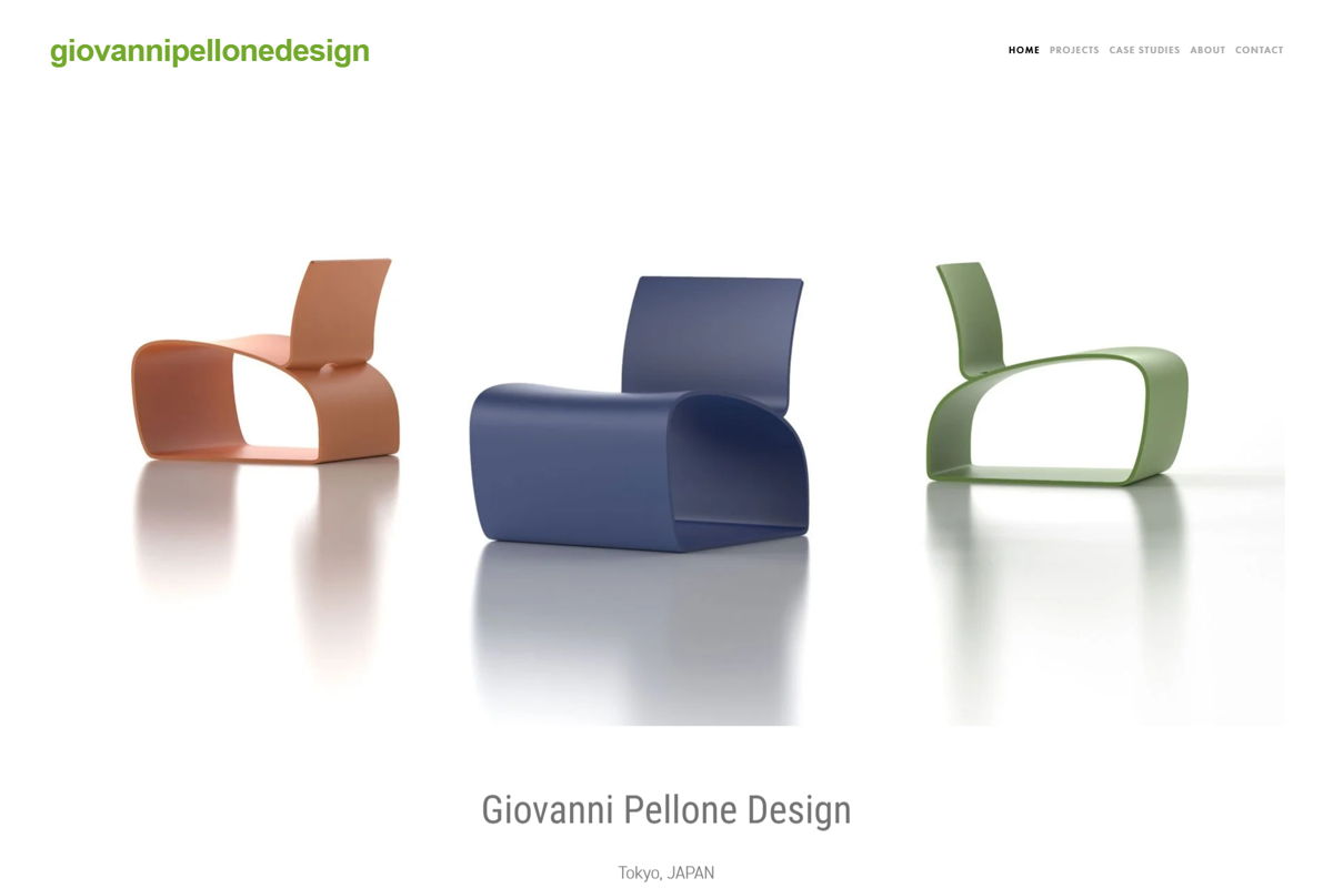 Screenshot of Giovanni Pellone, from the industrial design portfolios collection.