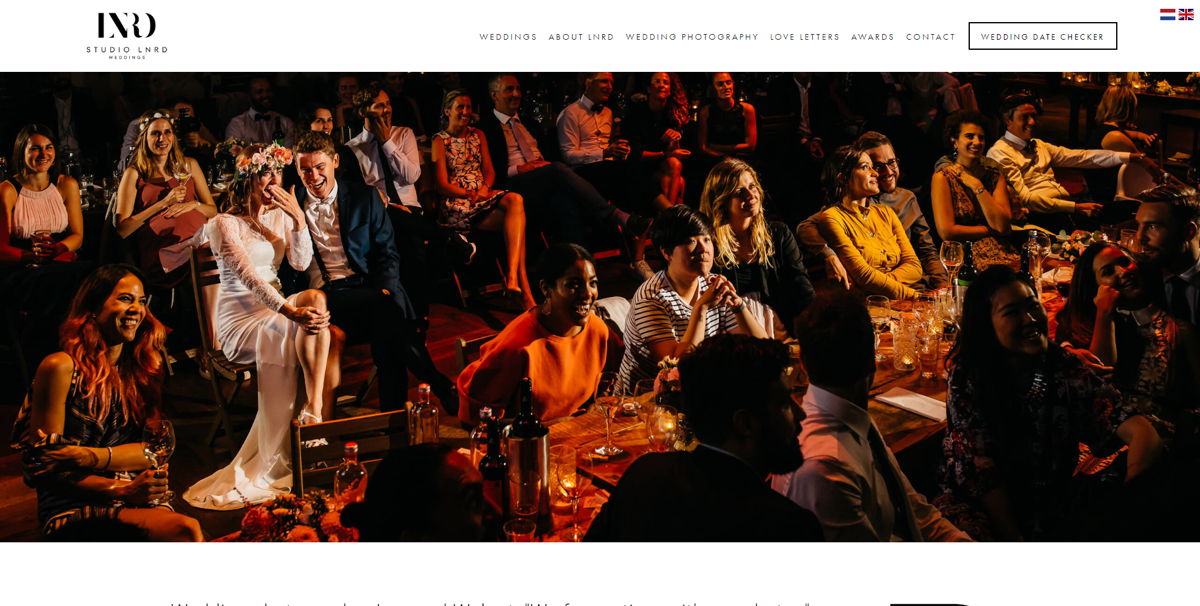 Screenshot of Studio LNRD, from the wedding photography websites collection.