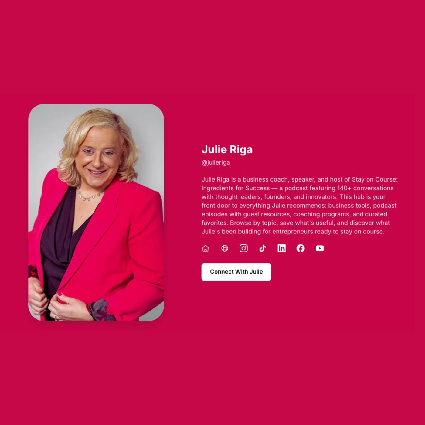 Julie Riga - Stacklist profile