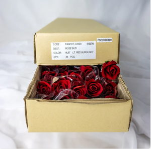 Red Velveteen Bud - Realistic Artificial Flowers