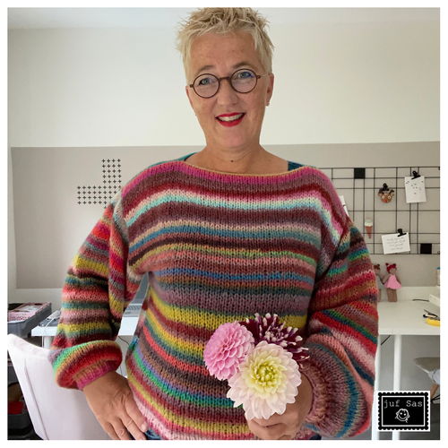 Ameri RUG PATTERN KNIT JACKET マスタード FREE