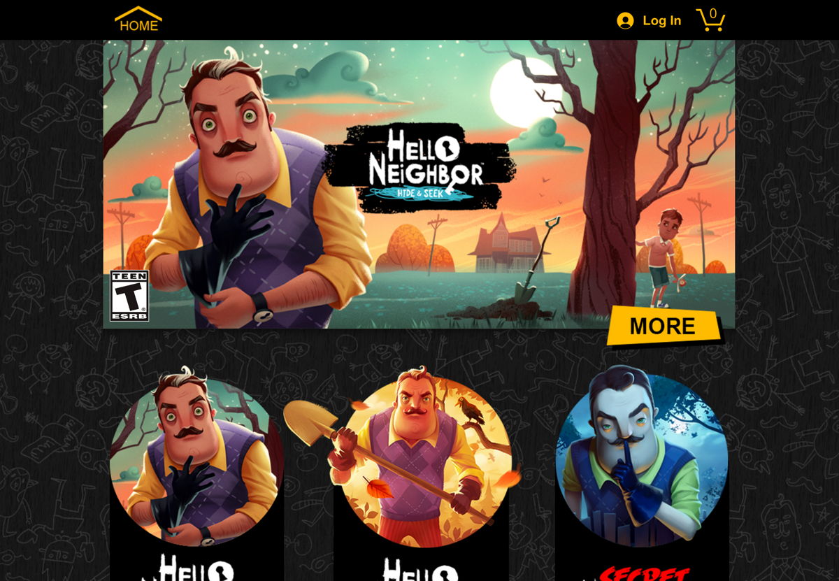 Screenshot of Game: Hello Neighbour, from the wix websites collection.