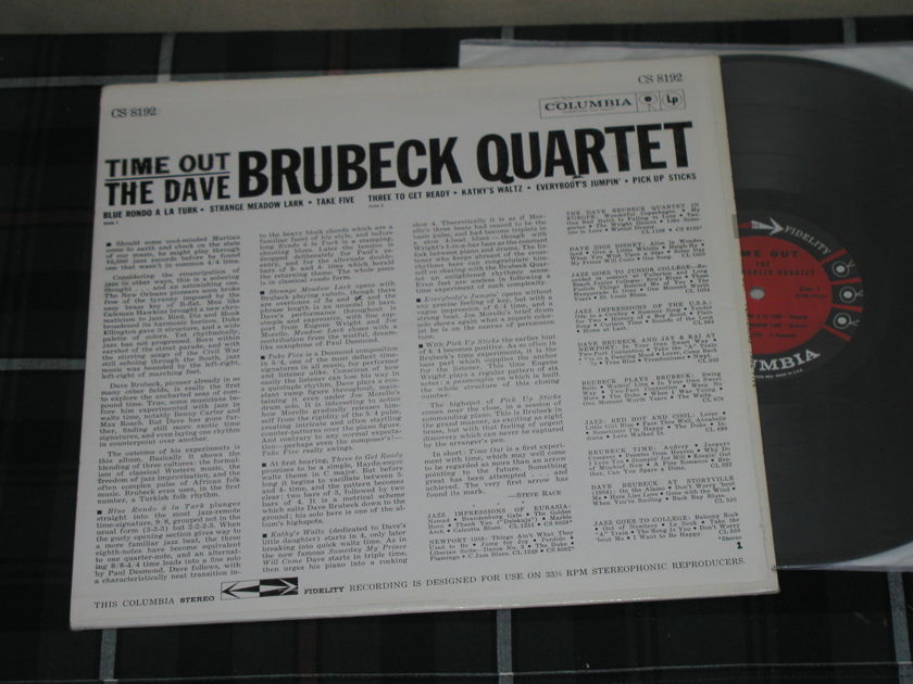 Dave Brubeck Quartet - "Time Out" (Feat. Take Five") (Pics) Columbia 6 Eye CS 8192