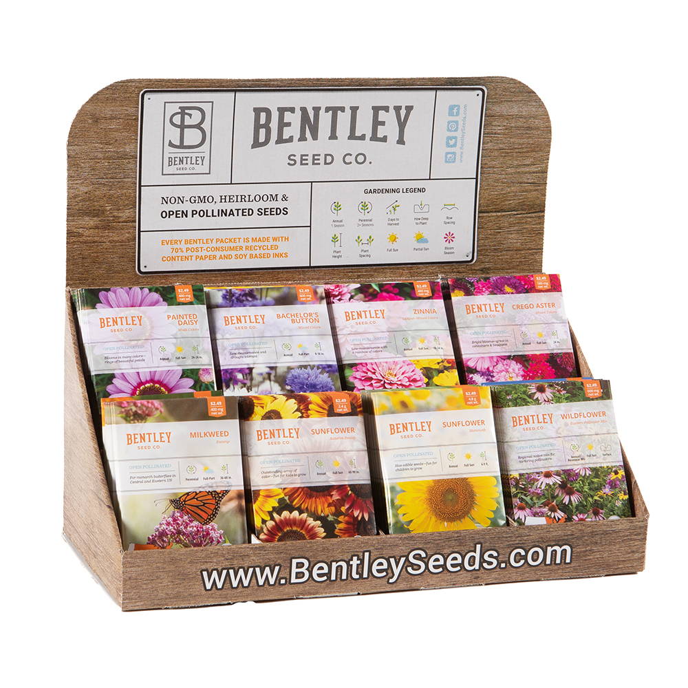 Bentley Seeds 250 vegetabe packet display