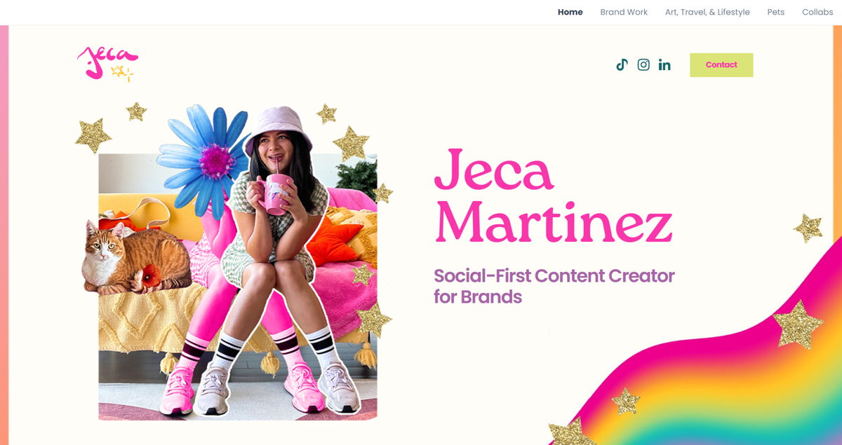 Screenshot of Jeca Martínez, from the social media portfolios collection.