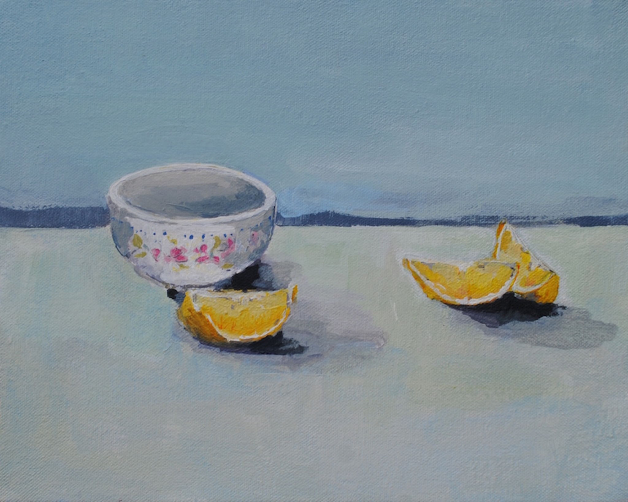 A bowl with sliced lemons