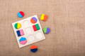 Multicolor Montessori wooden shape toy. 
