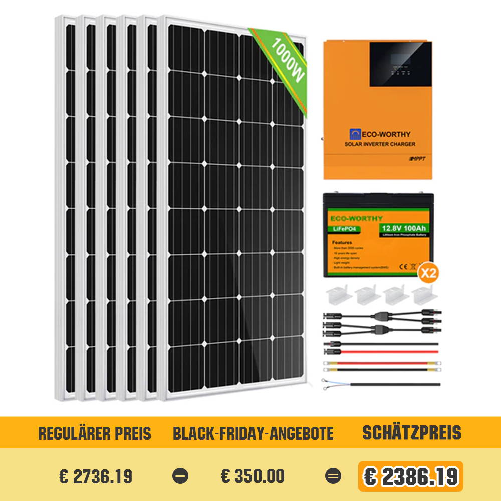 ECO-WORTHY Black Friday Sonderangebot für Solarstrom-Kit und Batterie –  eco-worthy-de