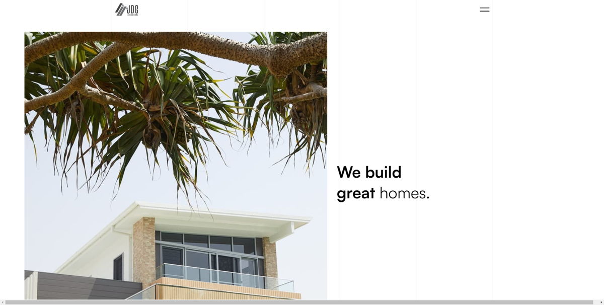 Screenshot of JDG Constructions, from the contractor websites collection.